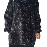 Calda coperta felpa con cappuccio per bambini con stampa gaming