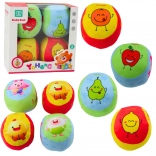 Set di palline morbide per bebè – motivi di frutta, 4 pz