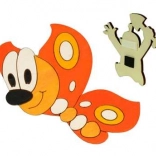 Magnete decorativo in legno a forma di farfalla