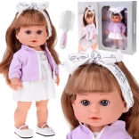 Adorabile bambola con capelli lunghi 38 cm in elegante outfit