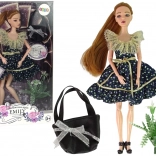 Bambola EMILY sfilata di moda con borsetta e fiori