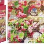 pittura diamantata cinciallegra sul ramo 30 × 30 cm