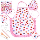 Set da pasticceria per bambini con grembiule rosa e formine