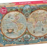 Puzzle CHERRY PAZZI mappa del mondo delle grandi scoperte 2000 pezzi