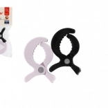 Clip per passeggino bianco e nero, 2 pezzi
