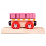 Vagone rosa BIGJIGS RAIL con agganci magnetici e 2 binari in legno