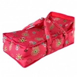 Culla portatile in tessuto per bambole Pink Floral 21x40x18 cm