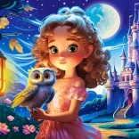 Puzzle 120 pezzi principessa con civetta