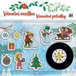 Set di timbri Natale per bambini, 9 pz con tampone blu