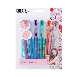 Set per tatuaggi con penne gel profumate e stencil