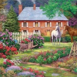 Puzzle Giardino con cavalli 1500 pezzi