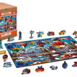 Puzzle in legno bifacciale Viaggio sereno 2 in 1, 300 pezzi