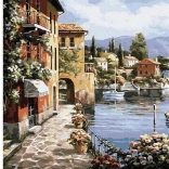 Pittura con diamanti lungo la costa 30x40cm