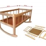 Culla in legno per bambole 50 × 28 cm