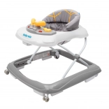 Girello per bambini con volante e ruote in silicone BABY MIX, grigio