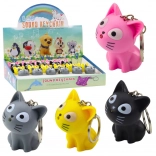 Portachiavi gattino con torcia LED e suono, assortimento di colori
