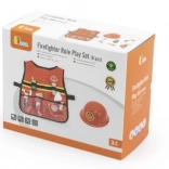 viga travestimento da pompiere per bambini con gilet e accessori in legno, 8 pezzi