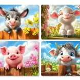 castorland puzzle simpatici animaletti 4in1 (8, 12, 15, 20 pezzi)