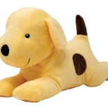 Cane di peluche giallo con macchie marroni