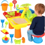 Tavolo d'acqua e sabbiera 2in1 con accessori per bambini 3+