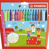 Pennarelli STABILO Trio A-Z – set da 18 colori