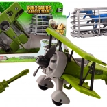 Aereo Avionette Trasporto Dinosauri Gabbia Smontabile verde