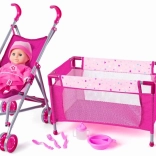 WOODY Set giocattolo con passeggino e lettino
