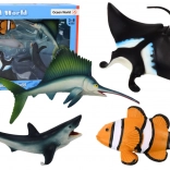 Set di figure di animali marini squalo delfino razza 5 pezzi