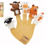 Burattini da dito animali domestici della fattoria, 5 pz