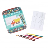 Petit Collage come disegnare veicoli – set creativo per bambini