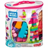 mega bloks grande borsa con 60 mattoncini grandi, rosa