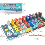 Puzzle Montessori in legno 6 in 1 – imparare a contare e pescare pesci magnetici