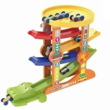 Pista da corsa coccodrillo con macchinine e lanciatore