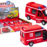 Camion dei pompieri in metallo 1:32 con porte apribili, luci e suoni, rosso