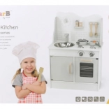 cucina giocattolo in legno per bambini con accessori POLARB eco grey