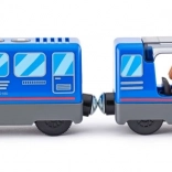 Treno passeggeri con macchinista e viaggiatori a batteria