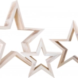 Decorazione in legno a forma di stelle – set bianco