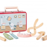 Set odontoiatrico per bambini – kit medico in legno in scatola di metallo