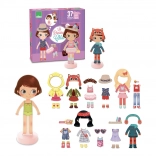 Bambola magnetica da vestire Chloe in legno