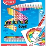 Matite colorate Maped Color'Peps Oops con gomma, 24 pezzi