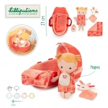 Lilliputiens – bambola bebè Lena nel cestino con copertina coccola e biberon, 12 m+