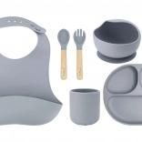 Set da pranzo in silicone per bambini MoMi AMI in colore grigio
