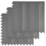 Tappetino in schiuma HUMBI 180 × 60 cm, grandi puzzle impermeabili, sicuro, 3 pz, boho grigio