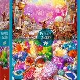 Puzzle 2×500 spazio e cristalli