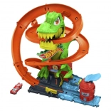 Hot Wheels City pista attorcigliata Stazione dei pompieri con T‑rex