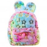 Zainetto Peluche per Bambini con Orecchie e Stelline Dorate, Colorato 24 cm
