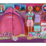 Bambola con tenda e effetti set 30 cm