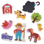 VIGA amici della fattoria magnetici – set di 20 magneti in legno