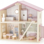 Viga PolarB grande casetta di legno per bambole, 17 pezzi