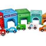 piramide di bicchierini con veicoli